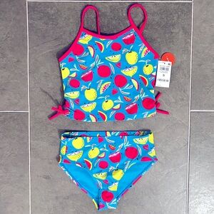 NWT Epic Threads Girls 2 Piece Bathing Suit Tankini Swimsuit, UPF 50+